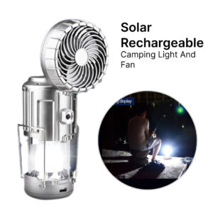 Solar Rechargeable Camping Light And Fan