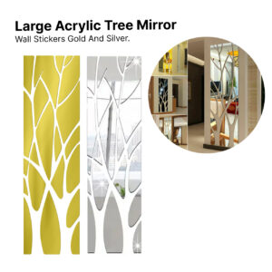 3D Large Mirror Wall Sticker Tree Acrylic Decal 135x37cm