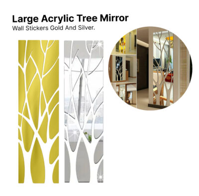 3D Large Mirror Wall Sticker Tree Acrylic Decal 135x37cm