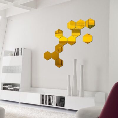 12pcs Hexagon Medium Mirror Wall Decor - Image 5