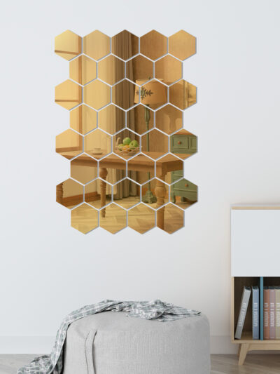 12pcs Hexagon Medium Mirror Wall Decor - Image 7