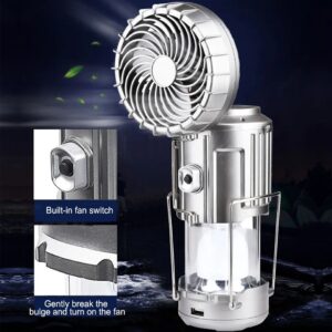 Solar Rechargeable Camping Light And Fan