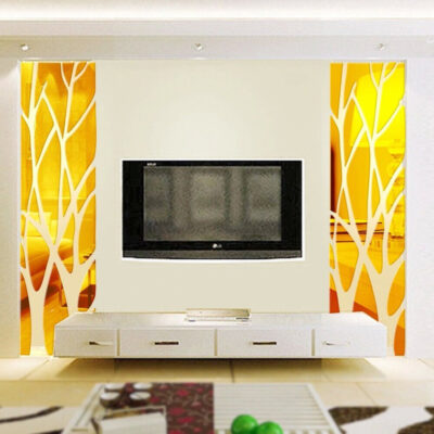 3D Large Mirror Wall Sticker Tree Acrylic Decal 135x37cm - Image 13