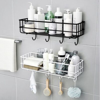 Bathroom Kitchen Storage Rack With Hooks - Image 8