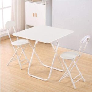 Foldable Study Table And Chair – White Maple – Two Chairs, One Table