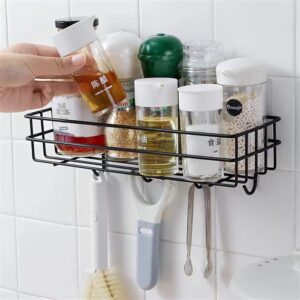 Bathroom Kitchen Storage Rack With Hooks