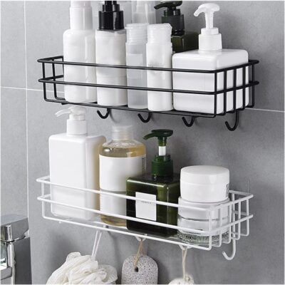 Bathroom Kitchen Storage Rack With Hooks - Image 9