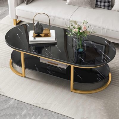 2 Tier Luxury Marble Coffee Centre Table - Image 4