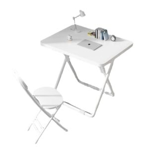 Foldable Study Table And Chair – White Maple