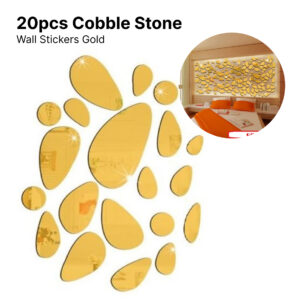 20pcs 3D Large Size Cobblestone Mirror Wall Stickers