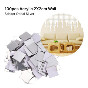 100pcs Luxury Acrylic 2x2cm Sticker Silver