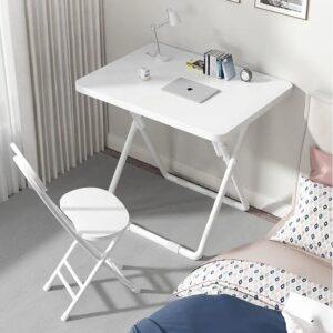 Foldable Study Table And Chair – White Maple – One Chair, One Table