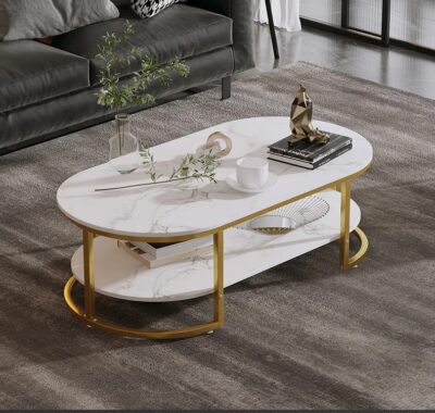 2 Tier Luxury Marble Coffee Centre Table - Image 3