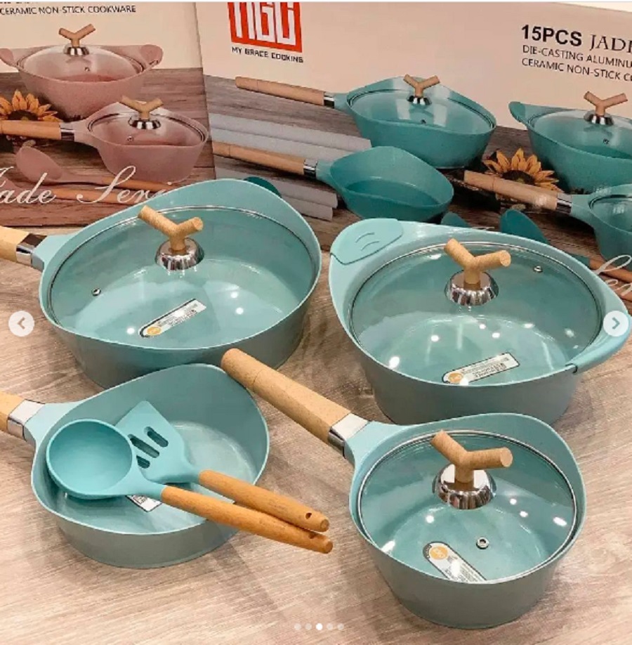 MGC 9pcs Ceramic Non-Stick Coating Sauce Pots And Pan - Image 4