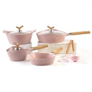 MGC 9pcs Ceramic Non-Stick Coating Sauce Pots And Pan