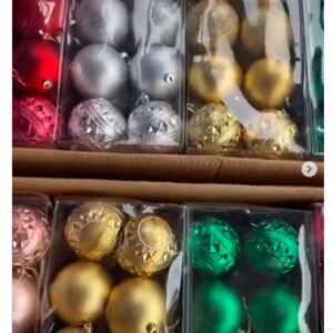 16pcs Christmas Tree Glitter Ornament Ball Decor