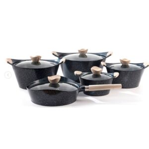 10pcs Die Casting Aluminum Non stick Marble Coating Pots