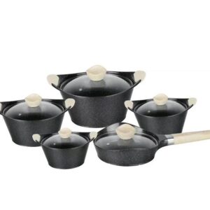 10pcs Die Casting Aluminum Non stick Marble Coating Pots