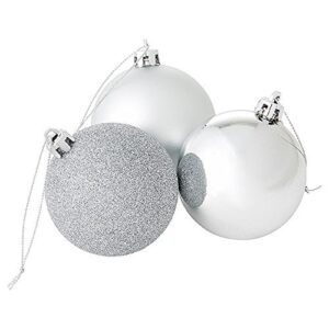 12pcs Christmas Tree Glitter Ornament Ball Decoration Silver