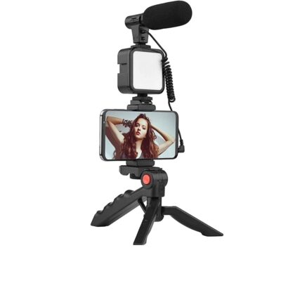 LED Vlogging Tripod Stand With Microphone - Image 4