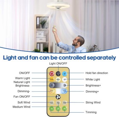 Adjustable LED Rotating Ceiling Fan - Image 7