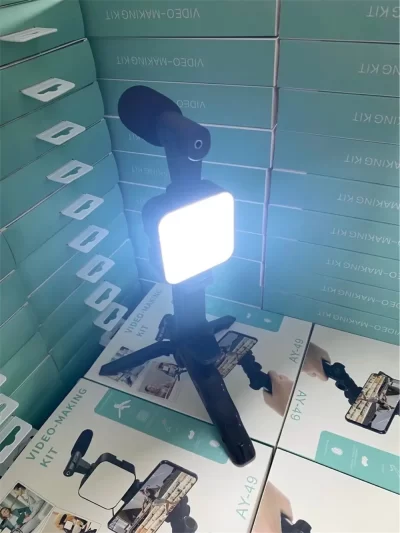 LED Vlogging Tripod Stand With Microphone - Image 14