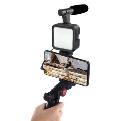 LED Vlogging Tripod Stand With Microphone - Image 12