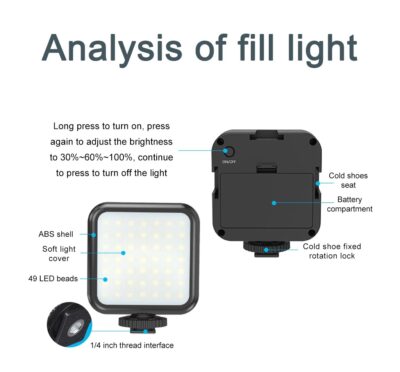 LED Vlogging Tripod Stand With Microphone - Image 9