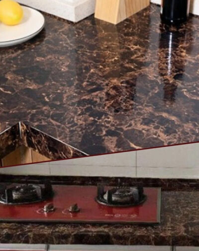 Brown Marble Adhesive Kitchen Sticker - Image 8