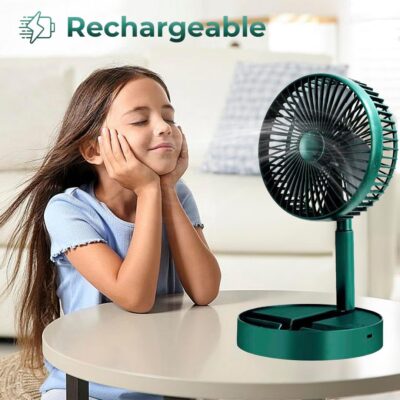 Mini Portable Foldable And Adjustable Rechargeable Table Fan - Image 3