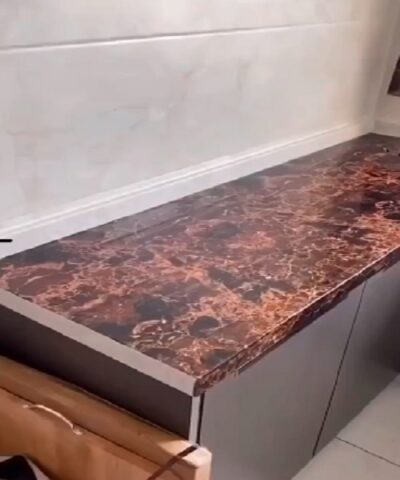 Brown Marble Adhesive Kitchen Sticker - Image 6