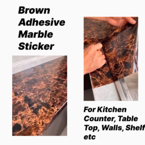 Brown Marble Adhesive Kitchen Sticker