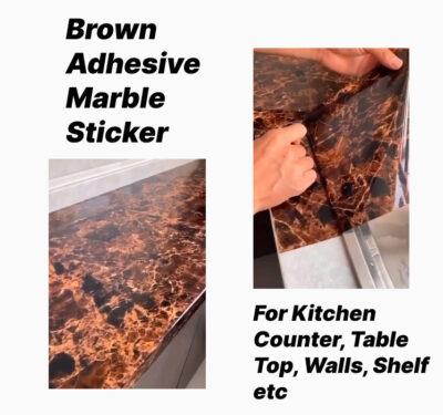 Brown Marble Adhesive Kitchen Sticker