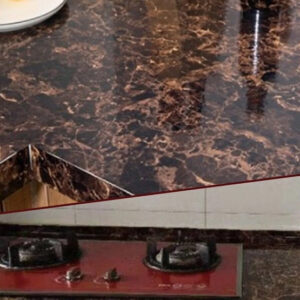 Brown Marble Adhesive Kitchen Sticker