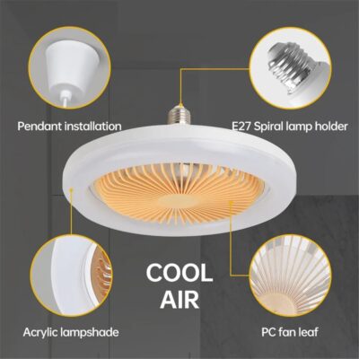 2 IN 1 Ceiling Fan With LED Light And Light Bulb - Image 7