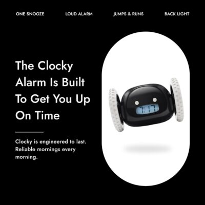 LED Creative Digital Alarm Clock On Wheels - Image 8