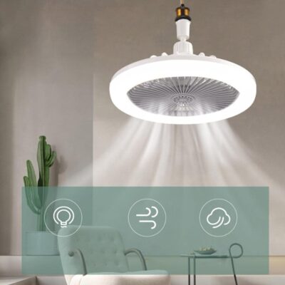 2 IN 1 Ceiling Fan With LED Light And Light Bulb - Image 2