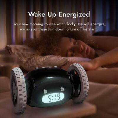 LED Creative Digital Alarm Clock On Wheels - Image 10