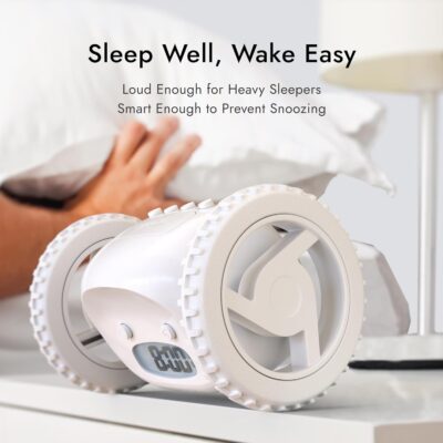 LED Creative Digital Alarm Clock On Wheels - Image 11