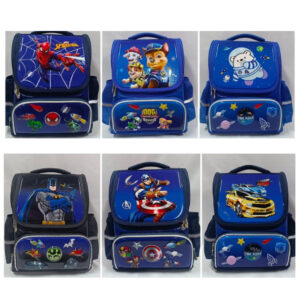 Kids Blue Cartoon Bag Pack With Side Pouches