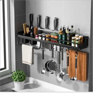 Wall Mounted Kitchen Shelf with Hooks