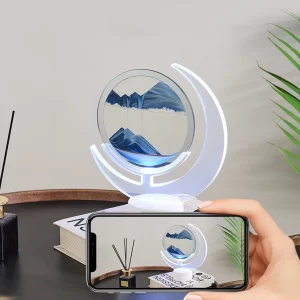 3D Moon Sandy Colorful Table Night Light