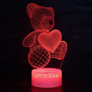 3D Teddy Colorful Table Night Light