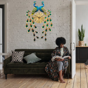 Luxury Peacock Clock Love Birds