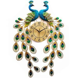 Luxury Peacock Clock Love Birds