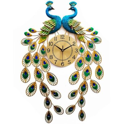 Luxury Peacock Clock Love Birds