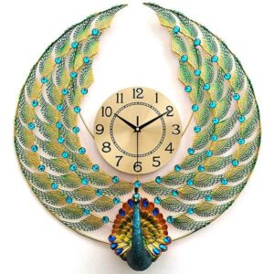 Luxury Peacock Clock Angel Wings