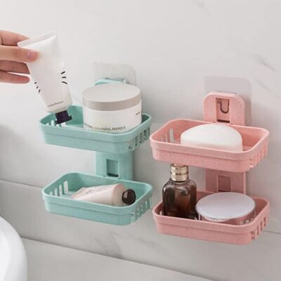 Two Tier Wall Mounted Soap Rack - Image 6