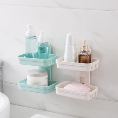 Two Tier Wall Mounted Soap Rack - Image 4