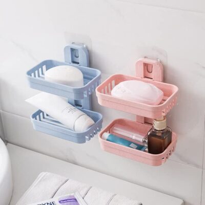 Two Tier Wall Mounted Soap Rack - Image 2